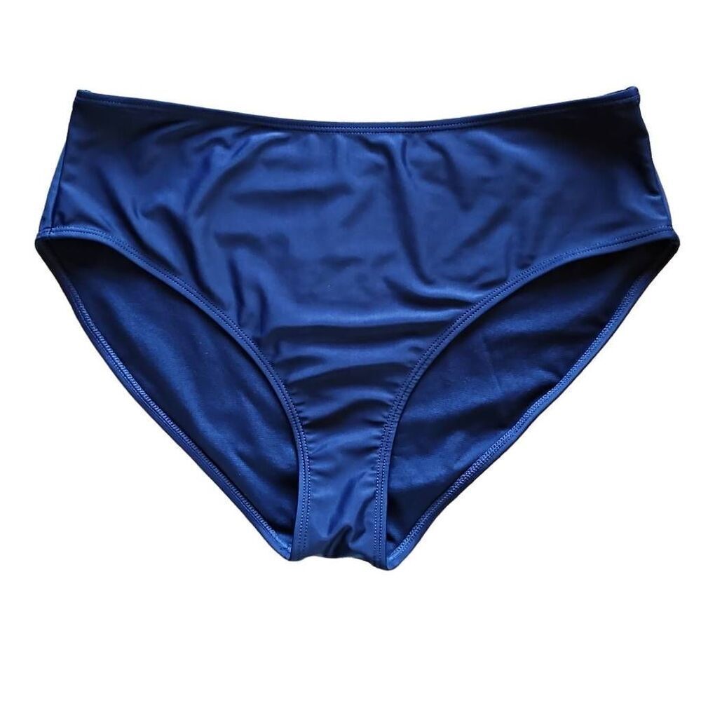 Nine West Contemporary Coverage Bikini Bottom Swimwear Swimsuit Navy Blue Large